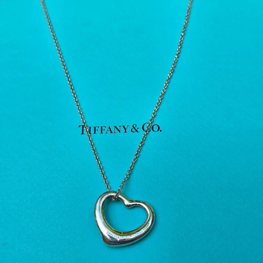 Tiffany & Open Heart Pendant. 22mm on 16